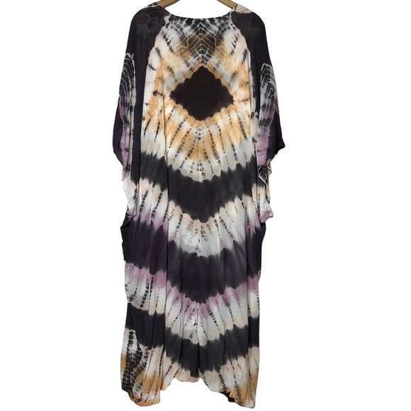 Young Fabulous & Broke Boho Tie-Dye Kaftan in Eggplant Morocco Wash Small/medium - Picture 4 of 14